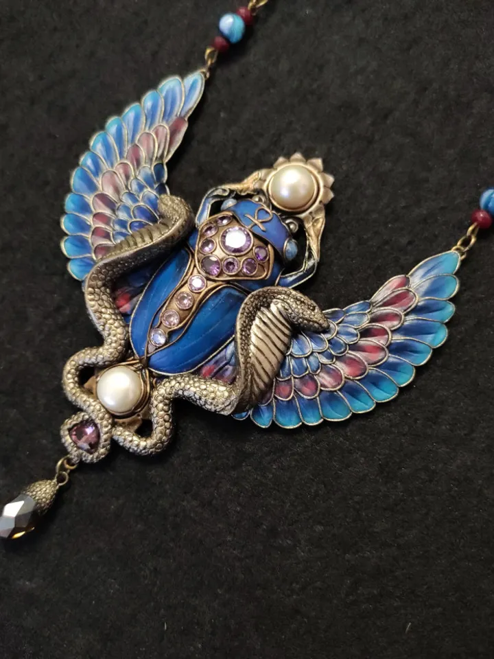 Scarab Jewelry, Scarab Pendant, Scarab Necklace, Fantasy Jewelry, Egyptian Scarab