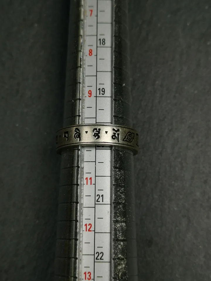 Gandhanra Unique Handcrafted Tibetan Silver Ring | Mantra of Drashi Lhamo| Adjustable Size | Protection Jewelry