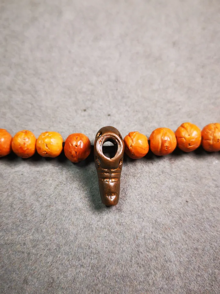 Gandhanra Tibetan Guru Bead,Mini Size T-drilled 3-Hole Prayer Bead,Mala Bead,Connector Bead for Buddhist Bead Accessories