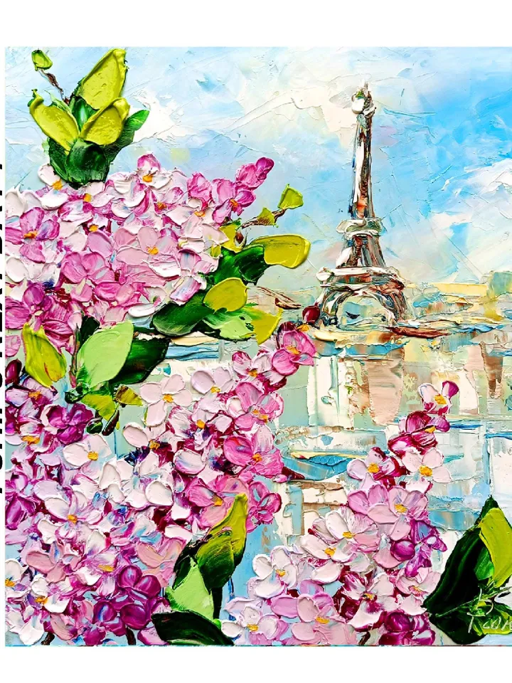 Paris Painting France Cityscape Original Canvas Art Eiffel Tower Impasto Artwork Travel Gifts Personalized Gifts by ArtProkopaloSv