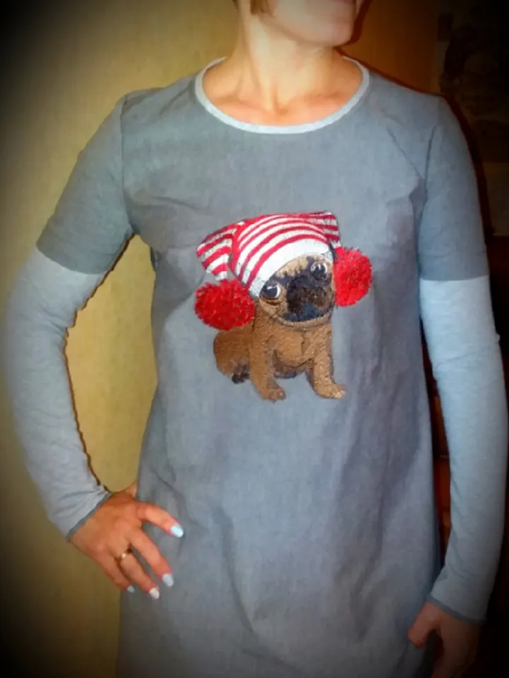 PUG OF HAPPINESS 2 sizes Embroidery Design DIGITAL EMBROIDERY