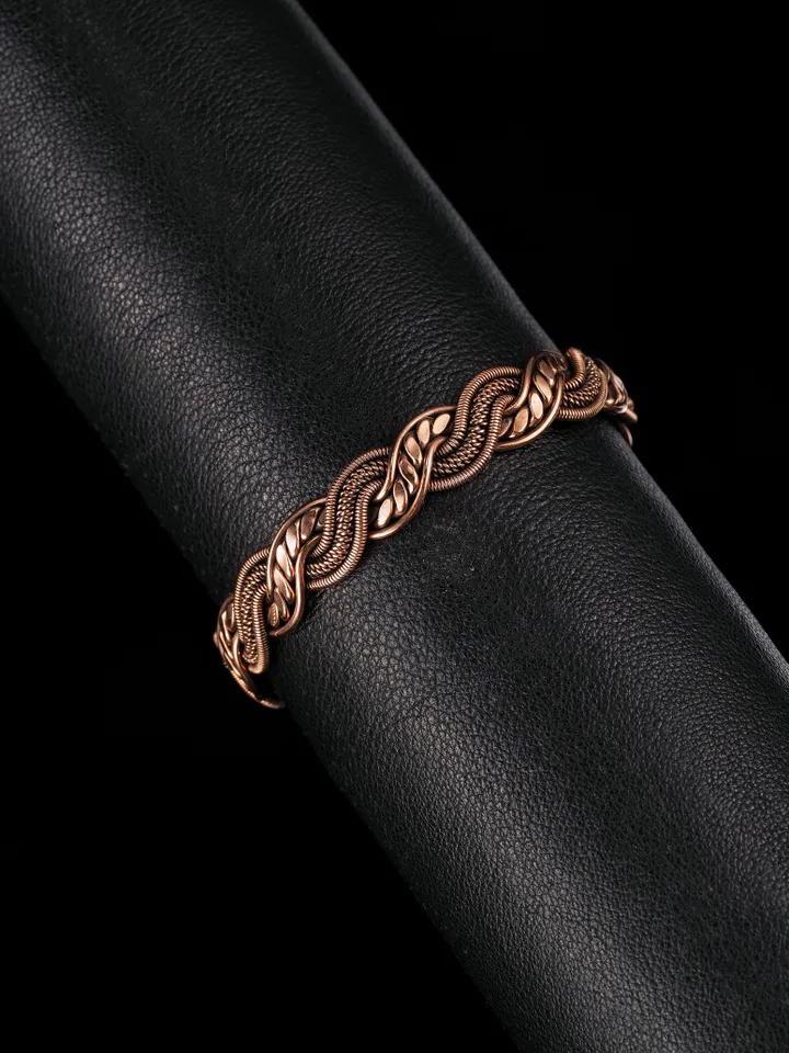 Woven copper wire bracelet Antique style handcrafted copper jewelry Unique gift