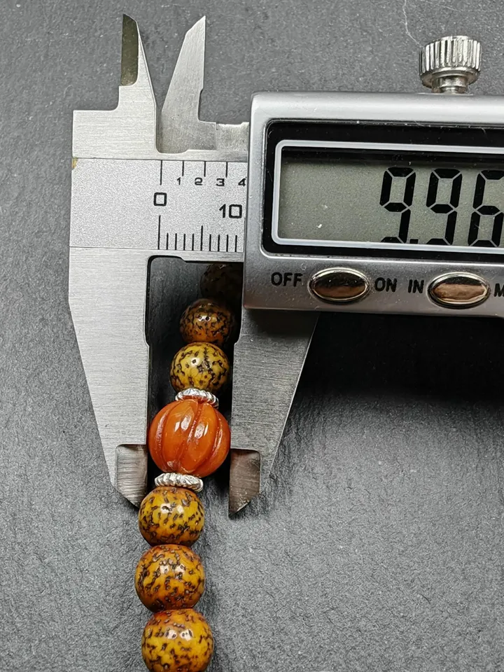 Gandhanra Authentic Tibetan Handhold Wrist Mala - 7.7mm Old Lotus Seed Beads Bracelet - Portable Buddhist Prayer Beads for Meditation