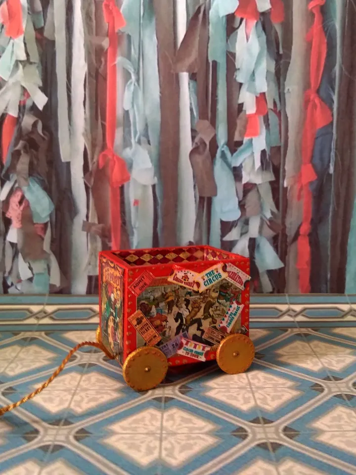 Trolley for dollhouse. Doll toy.The cart for the doll house.1:12 scale.