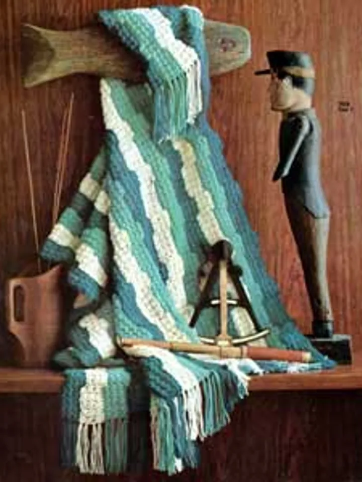 Crochet Pattern Vintage Afghan Crocheted Ripple Digital Download PDF
