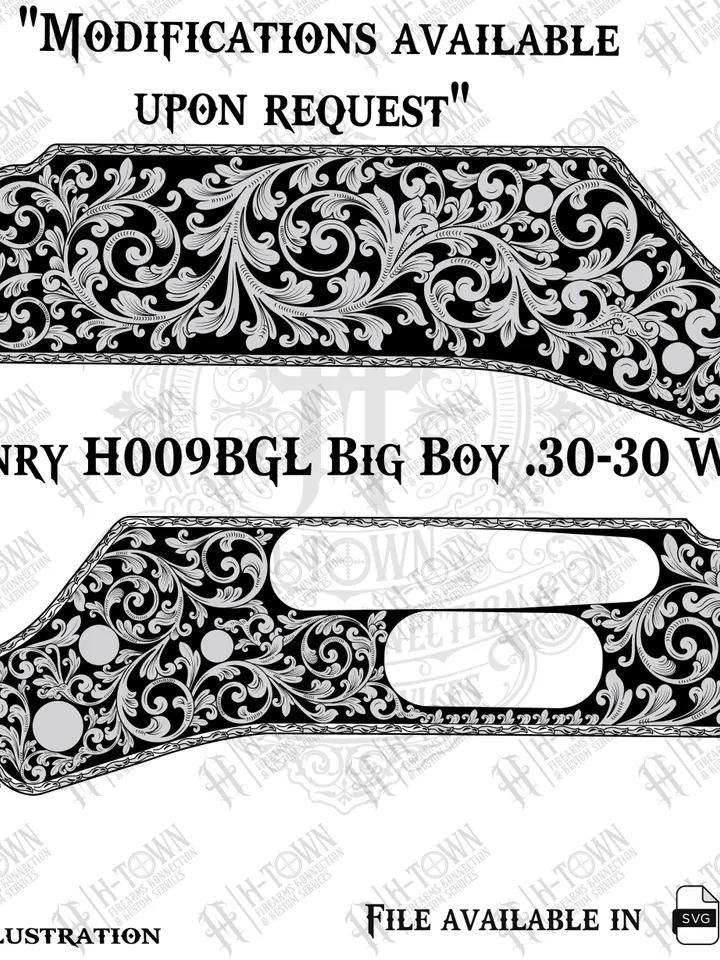Rifle Scroll Vector: Laser Engraving Design (SVG, AI, EPS Digital Download