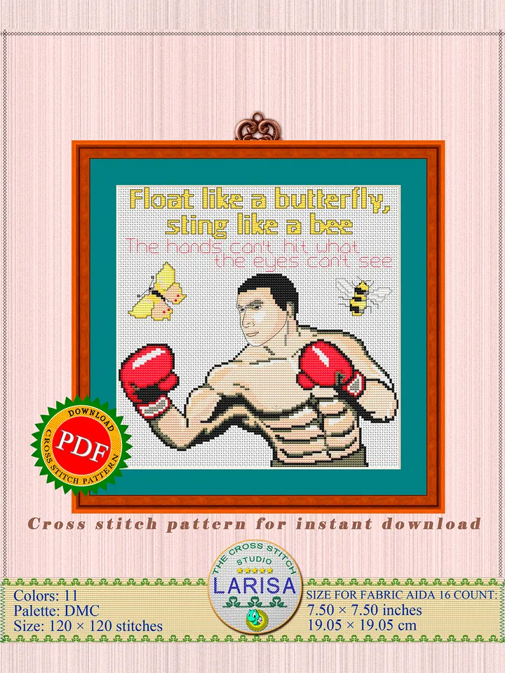 Boxing Cross Stitch Pattern | Boxer | Fistfight