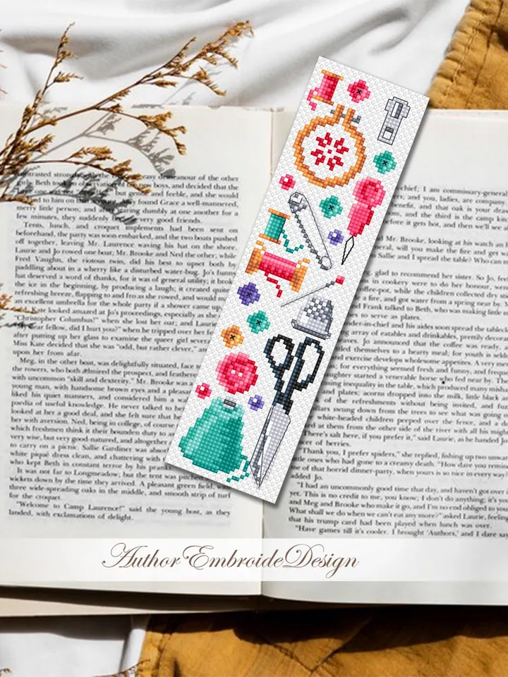 Needlepoint bookmark cross stitch pattern PDF download Sewing accessories cross stitch chart, Handmade bookmark pattern digital PDF #B451
