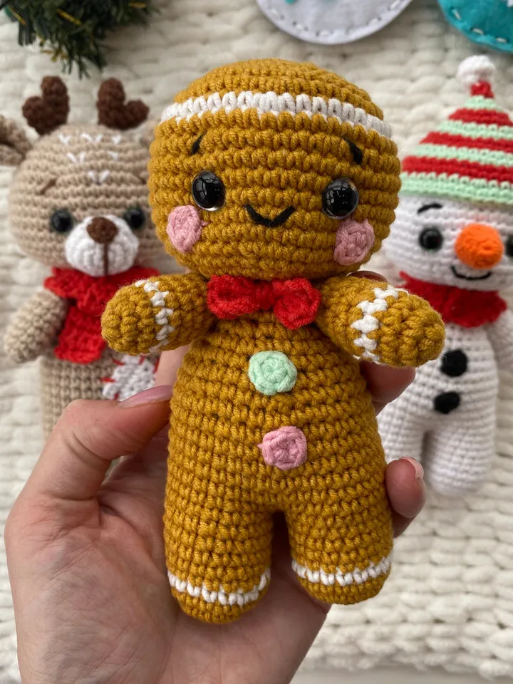 Crochet pattern DEER, GINGERBREAD and SNOWMAN Christmas - Amigurumi patterns toy - Pdf English tutorial - New year ornaments