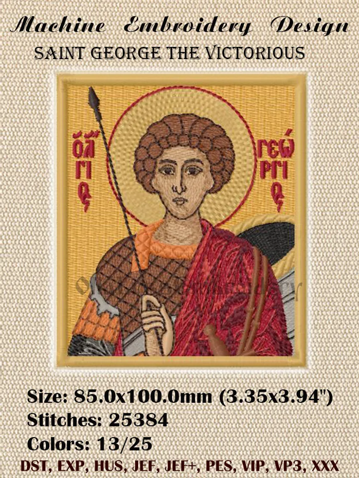 Saint George embroidery design