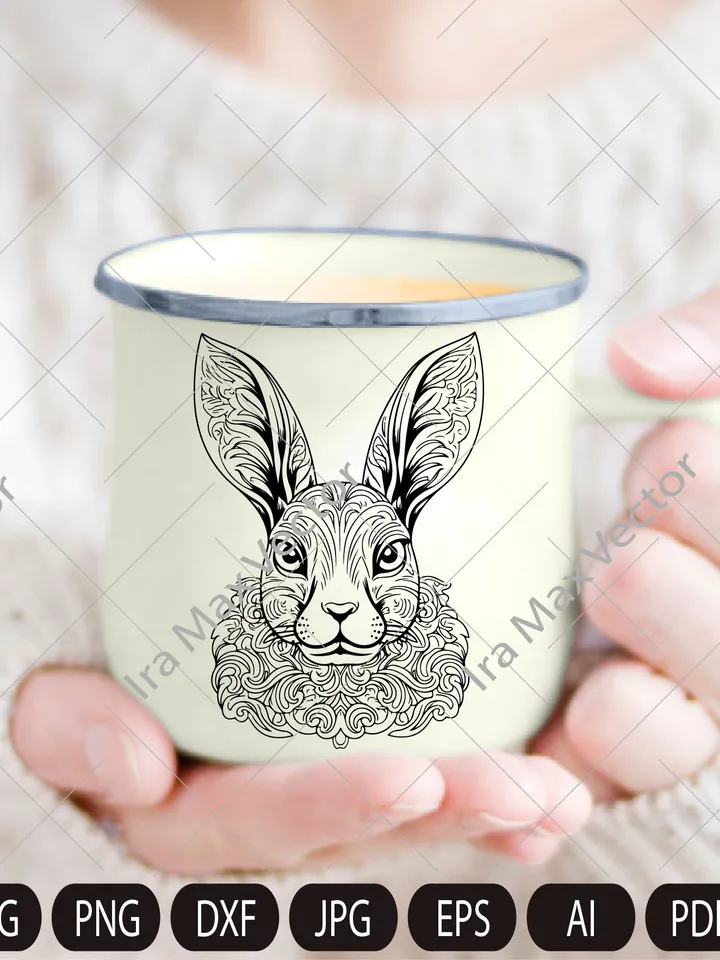 Bunny SVG, Rabbit mandala, Easter Bunny SVG, Happy Easter svg, Spring svg, Rabbit SVG Cut file, Animal Face svg, Rabbit face, Rabbit head