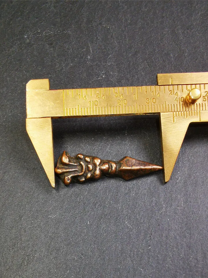 Gandhanra Vintage Tibetan Amulet,Snow Lion Kila(Dorje Phurba) , Trantic Buddhism Ritual Implement Pendant,Made of Brass,1.5"
