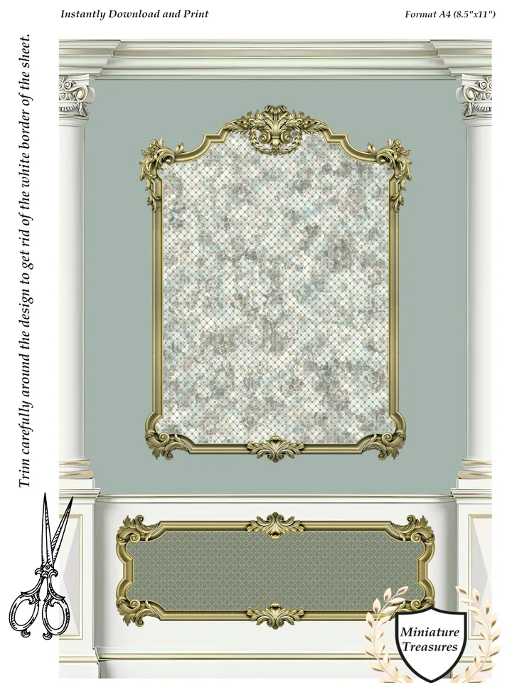 Wallpapers- Set 17-v6 | Printables for Dollhouses and Unique Miniature Projects | Digital Downloads | in Scale 1/12th