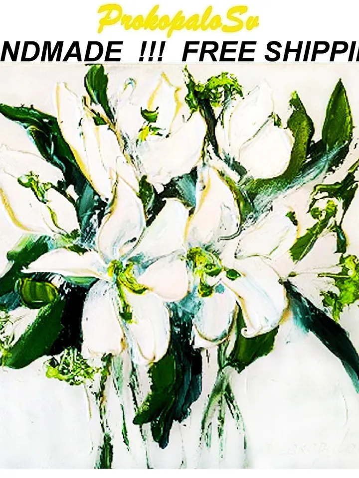 Lily Painting Flower Original Art Original Oil Painting Painting Painting Abstract Floral Painting Gift by ArtProkopaloSv