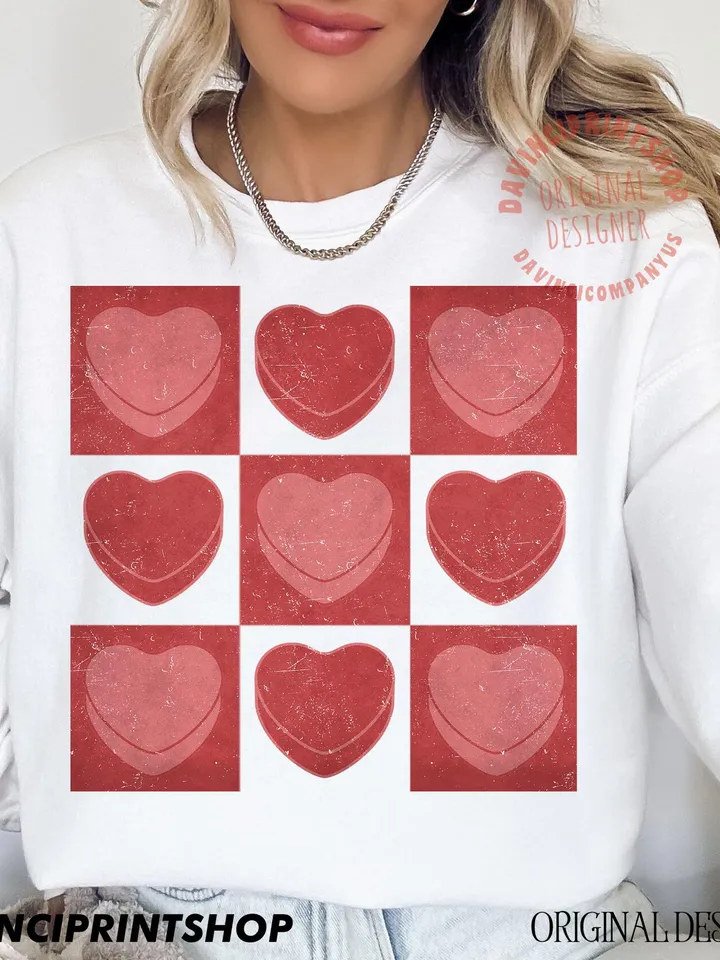 Checkered Retro Valentines Heart png, Valentines png, Heart png, Love png, Valentines Shirt Sublimation, Retro Valentines png, Heart, retro