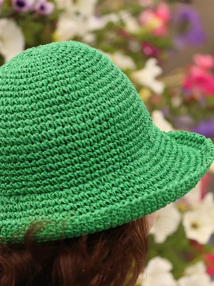 Bucket Hats Women Straw Panama Summer Sun Floppy Beach Boho Raffia Foldable Hat