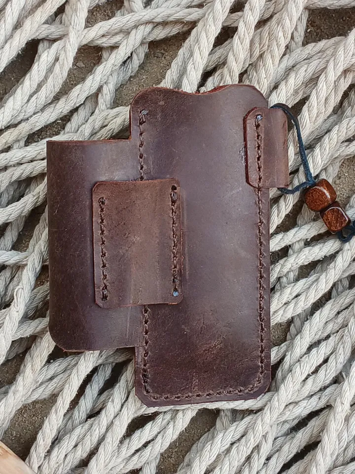 Flashlight and Knife Leather EDC Organizer, Olight, Victorinox Sheath, Leather Pocket Knife cover, tactical pen, swiss, PDF Fast&Easy