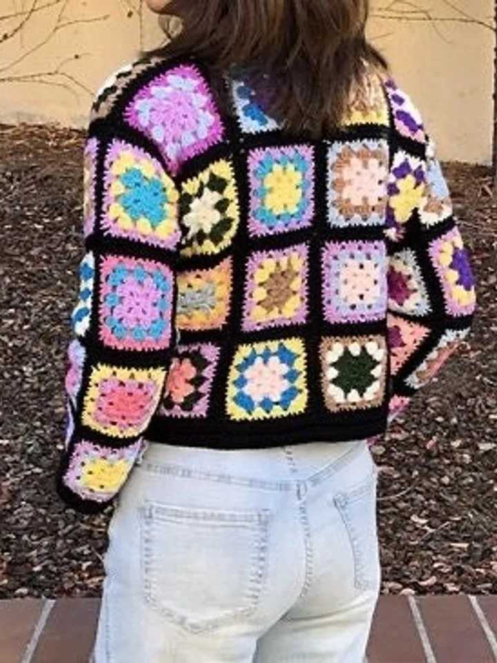 Cardigan crochet, granny squares cardigan crochet pattern, motif cardigan crochet size XS - 4XL