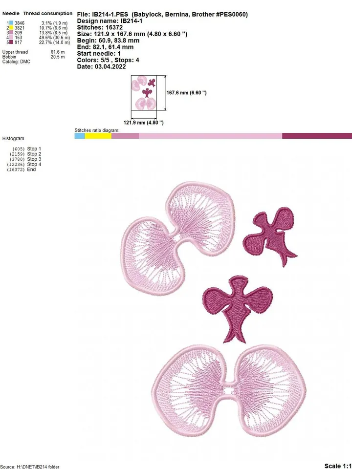3DOrchid Flower machine embroidery design applique pattern digital embroidery pattern home and clothing décor embroidery motif floral design