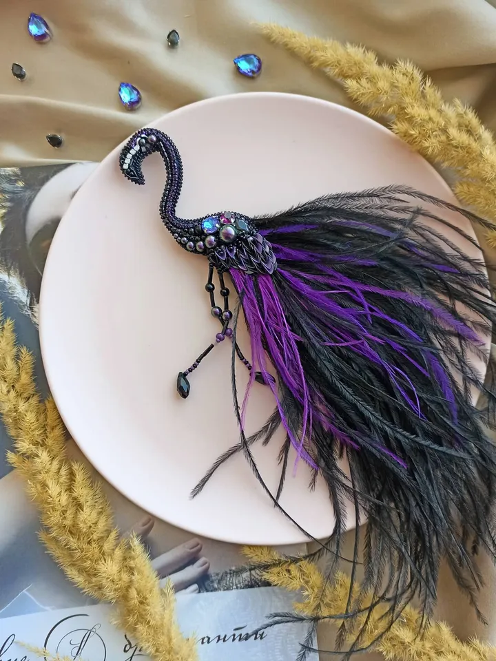 Flamingo brooch