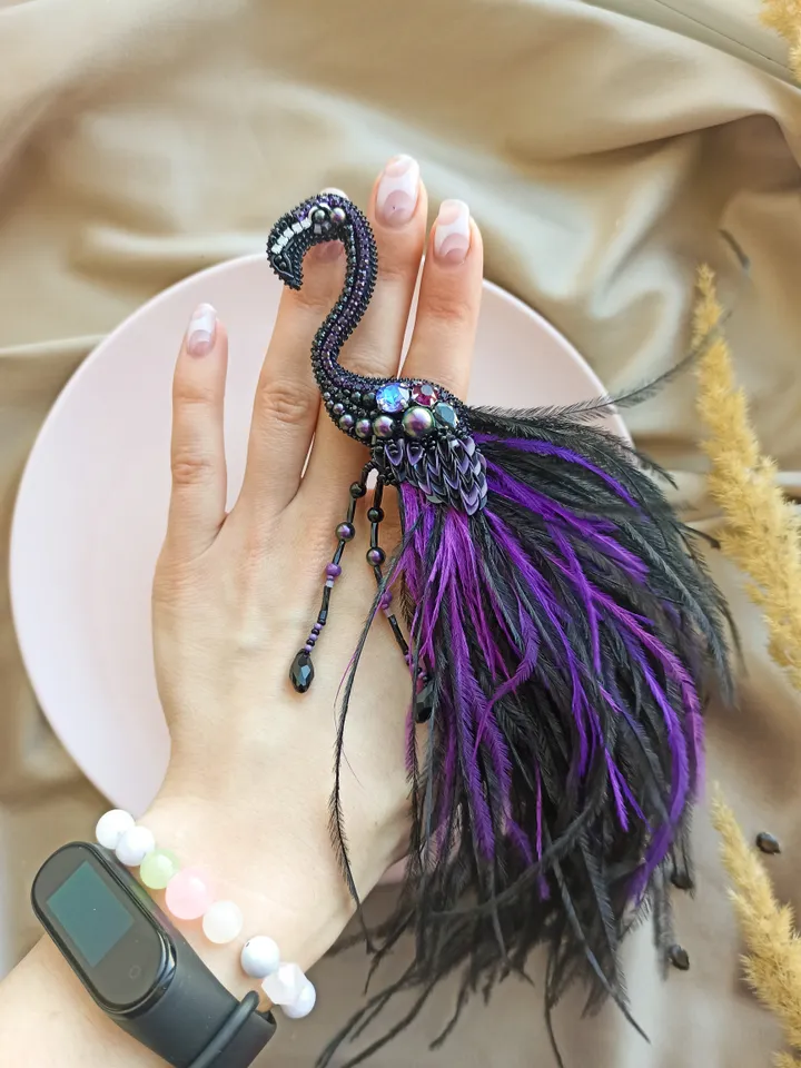 Flamingo brooch
