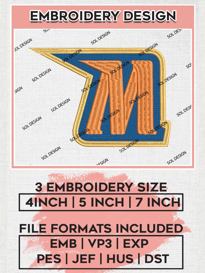NCAA Morgan State Bears College Football Team M Letter Logo embroidery designs, NCAA Morgan State Bears Logo Machine embroidery designs, NCAA Team Logo embroidery designs, NCAA Game Day Machine embroidery designs, Digital Download