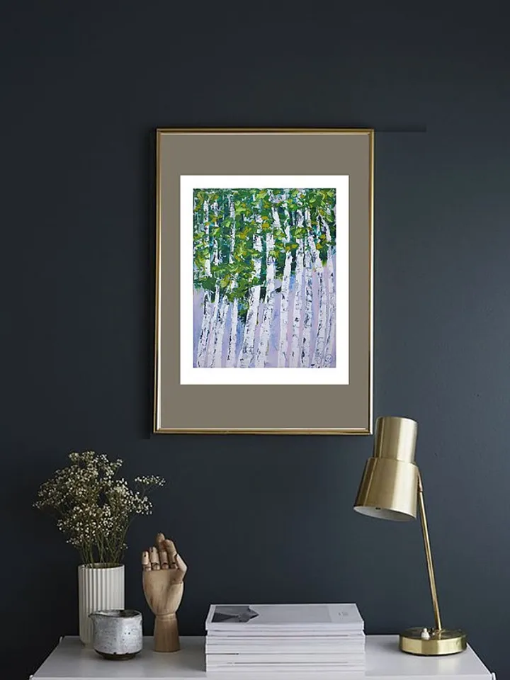Birch Painting Tree Original Art Forest Wall Art Aspen Painting Oil Impasto Art