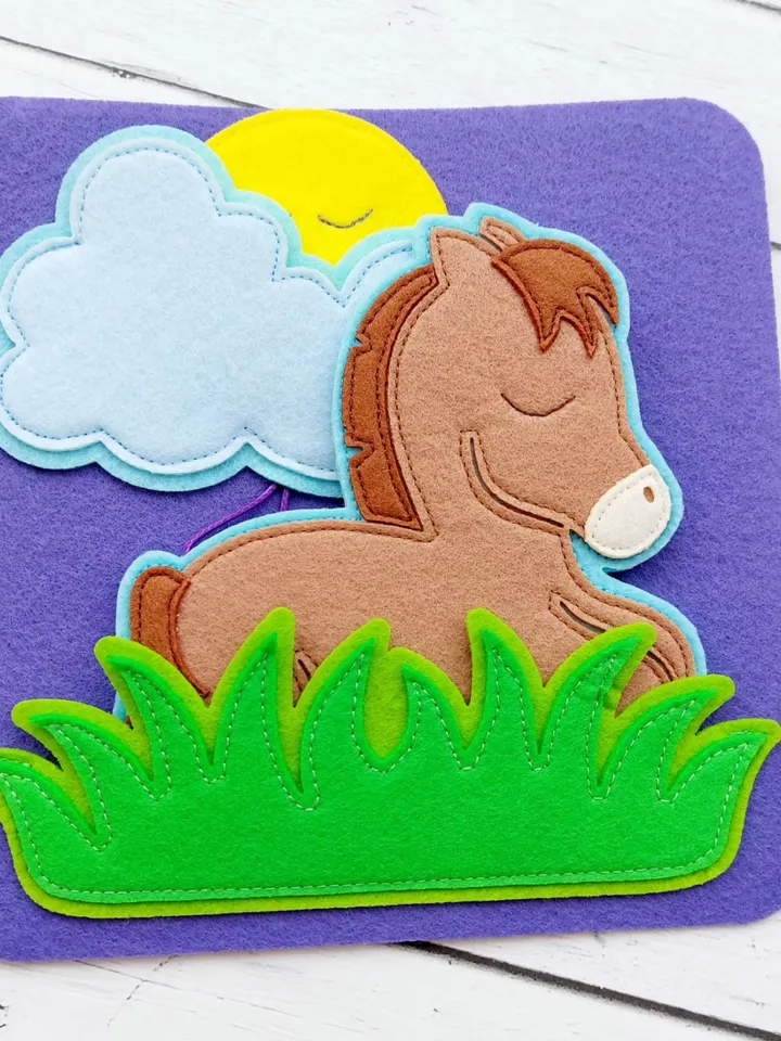 Educational Montessori mini book "SLEEP", the first tactile book for children