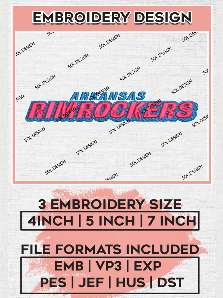 NBA Arkansas RimRockers Team Wordmark Logo Embroidery Designs, NBA G League Team Embroidery Files, Basketball Machine Embroidery Designs, NBA RimRockers Team Logo, Sport Machine Embroidery Design, Digital Download
