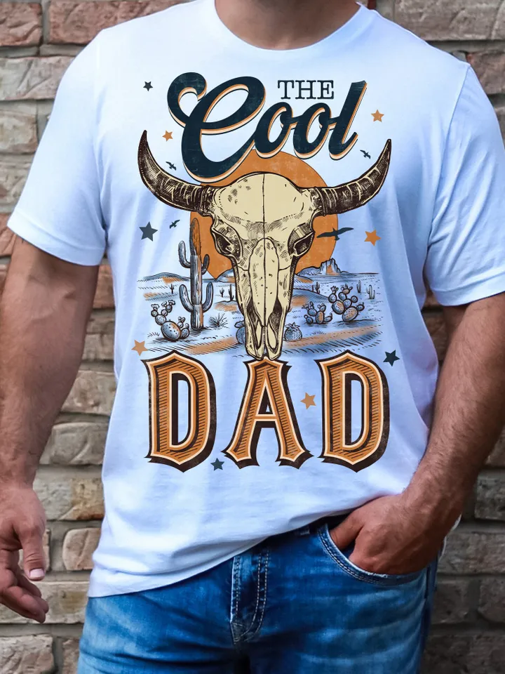 The Cool Dad Png, Western The Cool Dad, Western Dad Sublimation, Dad Designs Download, Father's Day Png Png, Dad Png, Bull Skull Designs
