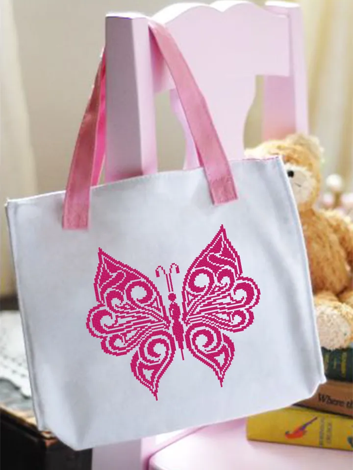 Monochrome butterfly cross stitch pattern PDF download Mandala butterfly embroidery PDF, Vintage butterfly ornament pattern Home decor #M227