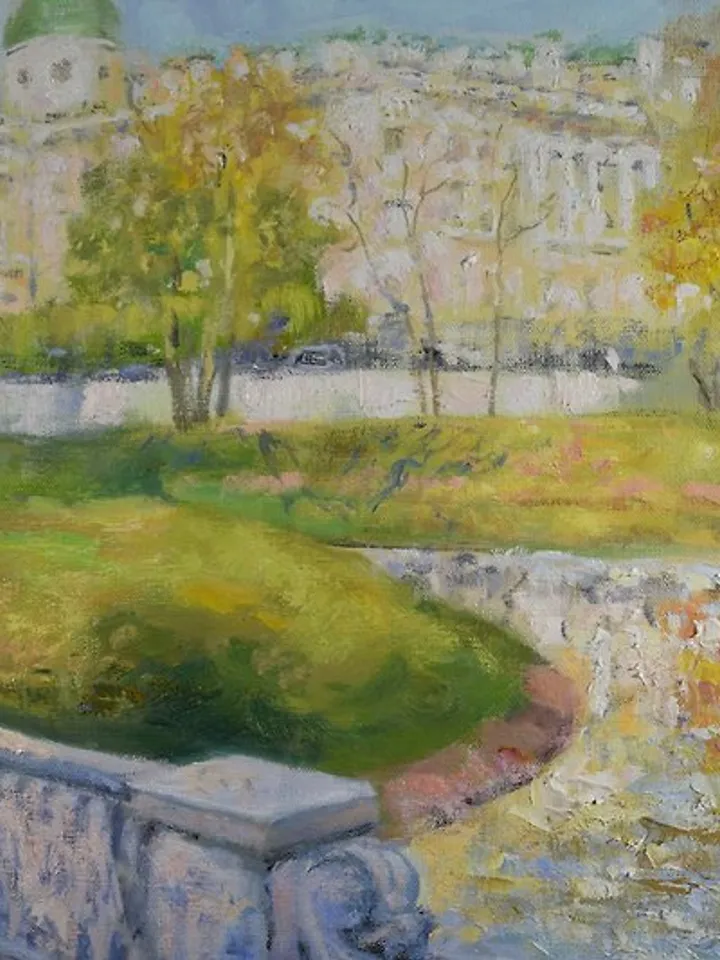 Petersburg Painting Cityscape Original Art Impression Autumn Artwork Canvas Oi