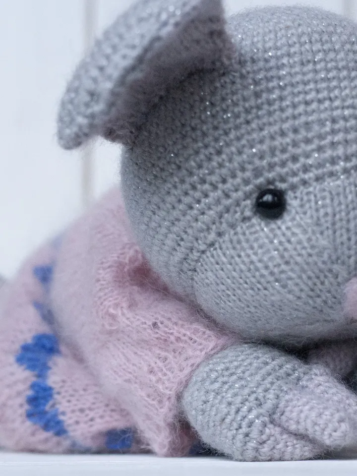 Crochet animal toy Mouse, Christmas Handmade gift stuffed animal toy, Waldorf doll, Amigurumi Mouse, Soft toy, Gift for
