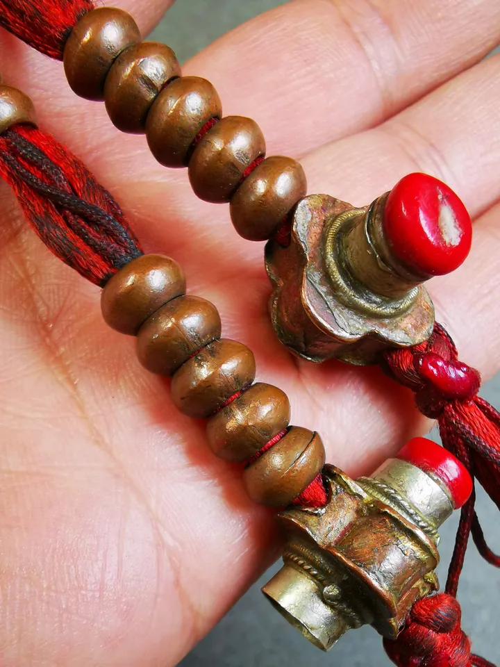 Gandhanra Old Tibetan Buddhist Mala Counters,Prayer Bead Counters ,Big Size,Made of Lima Brass