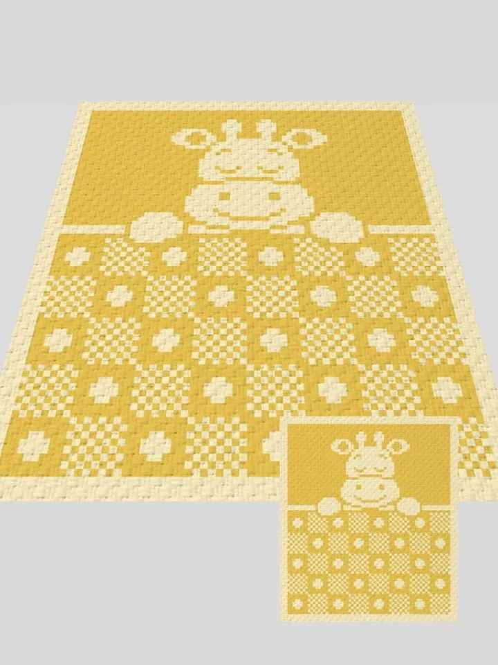 Crochet C2C Sleeping Giraffe graphgan blanket pattern