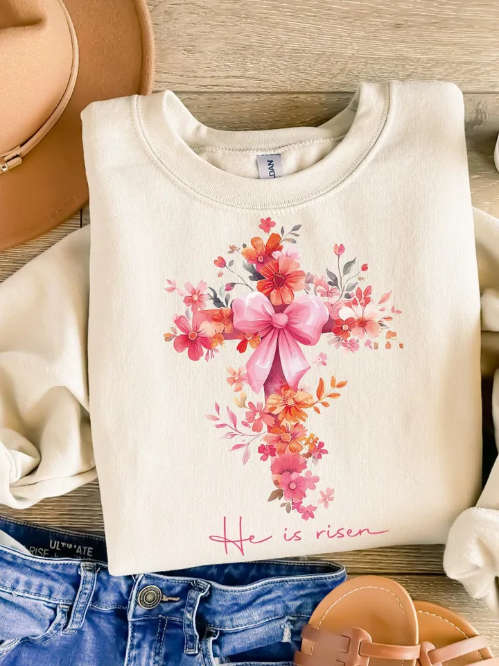 He is risen png, Easter Floral Png, Christian Easter Png, Easter eggs png, Happy Easter Png, Preppy Easter png, Easter Png, Bible verse png