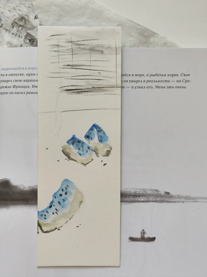 Handpainted bookmark.Watermelon