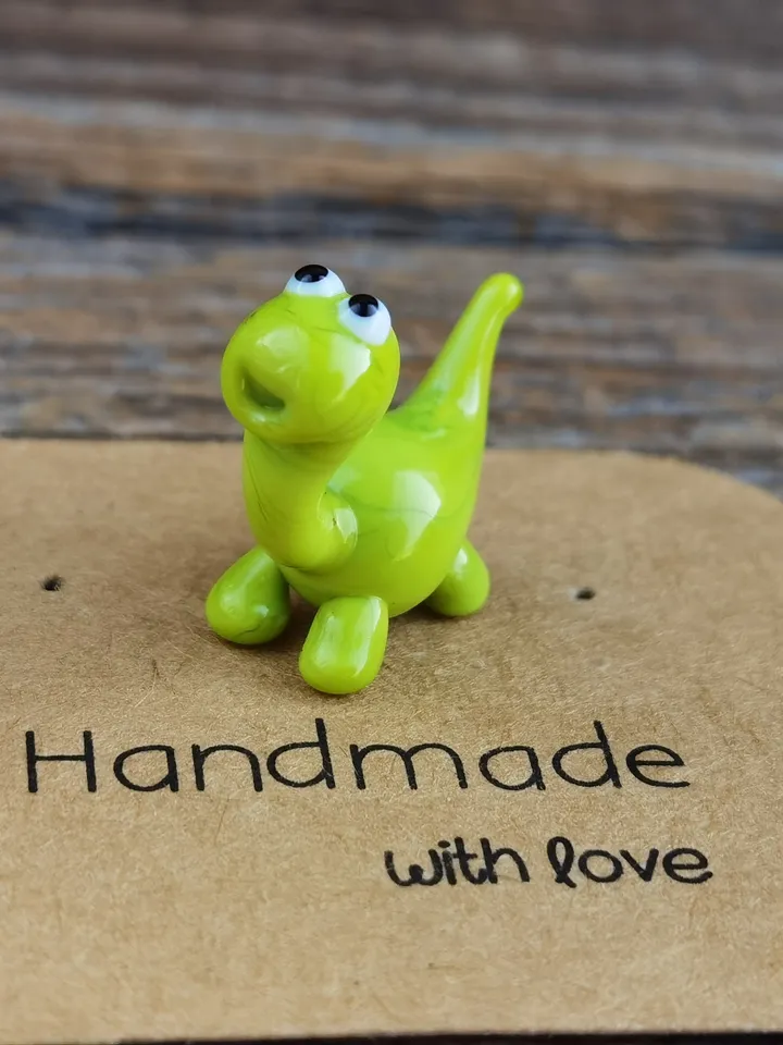 DINOSAUR ORNAMENTS Dinosaur figurine Glass dinosaur decor Miniature Dinosaur gift Dino figurine Glass figurines Tiny glass animals Terrarium