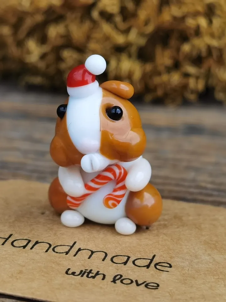 Hamster figurine Rat gifts Pet mouse Hamster toy Glass hamster art Guinea pig miniature Dollhouse miniature Miniature animals Blown glass