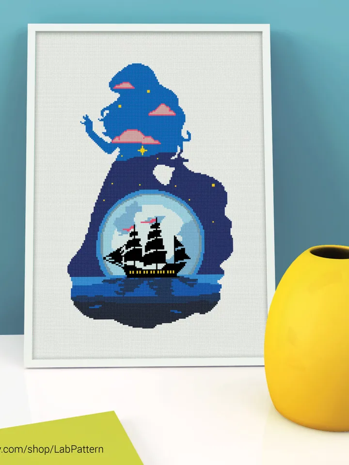 The little Mermaid Ariel Cross stitch pattern | Embroidery Pattern | Instant Download | Embroidery Designs
