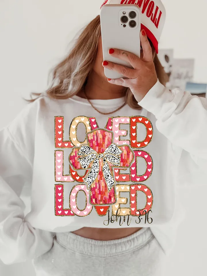 Loved John 3:16 Png, Retro Valentine Png, Coquette Valentine Jesus Png, Heart Png, Christian Cross Png, Bible verse Png, Love like Jesus png