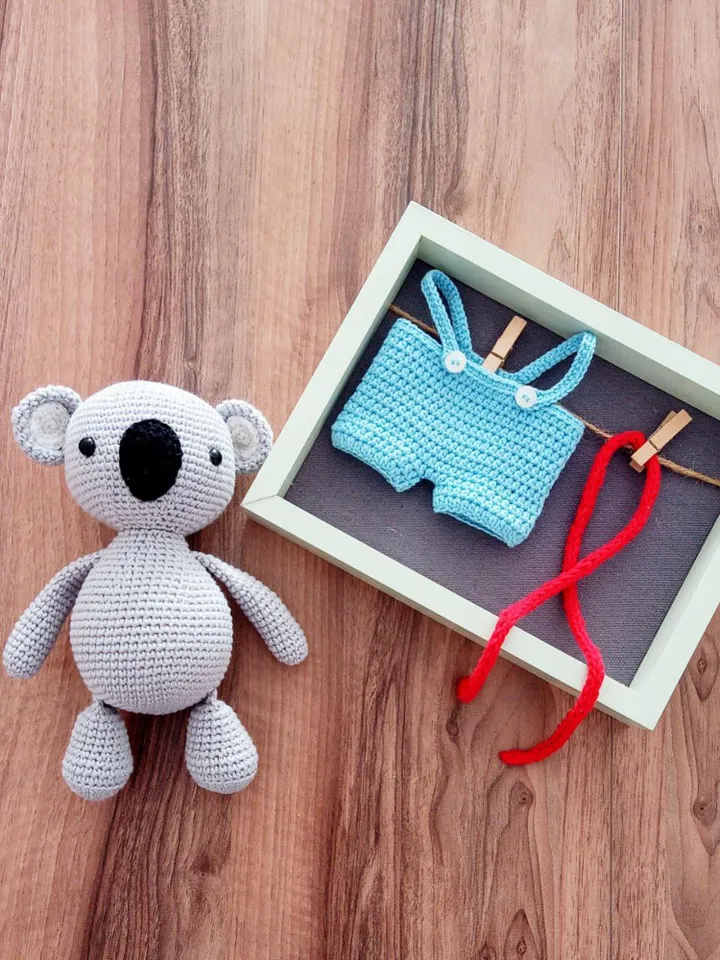 Crochet Koala Toy, Crochet Animal Plushie, Amigurumi Organic Toy, Amigurumi Baby Koala Bear, Crochet Soft Toy, Eco Friendly Toy, Trend Style