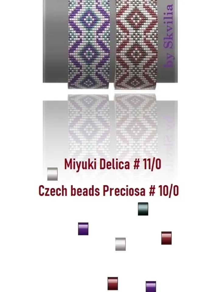 Cuff Bracelet Loom - Square Stitch, Bead Patterns Bracelet, Beading Patterns, Instant Download