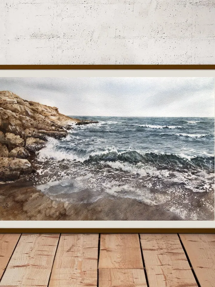 Seascape Painting Original Painting Watercolor Sea Painting