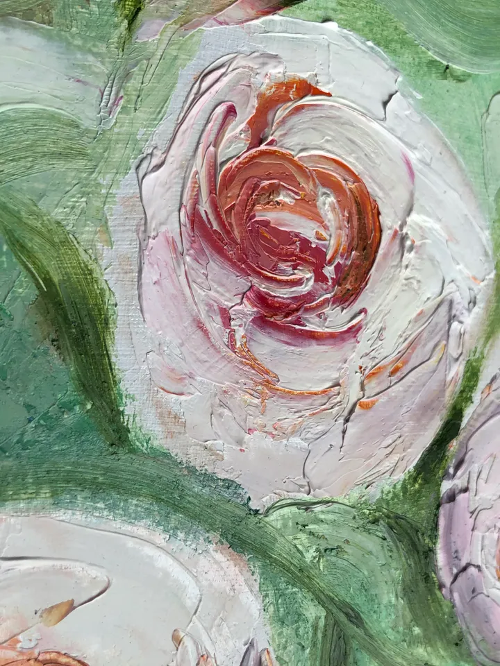Peonies flowers original oil painting hand painted modern impasto painting wall art 6x9 inches