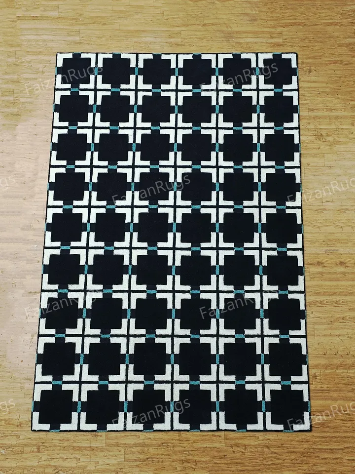 Buy 8x10 Evelina Kroon Hand Tufted Black Color Rug 100% Wool For Living Room, Bed Room, Kids Room In Any Size 10x14,10x12,9x12,8x10