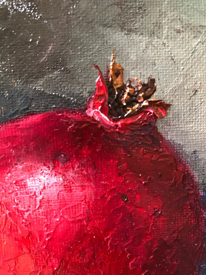 Fruits Oil Painting Original Kitchen Still life Pomegranate Art