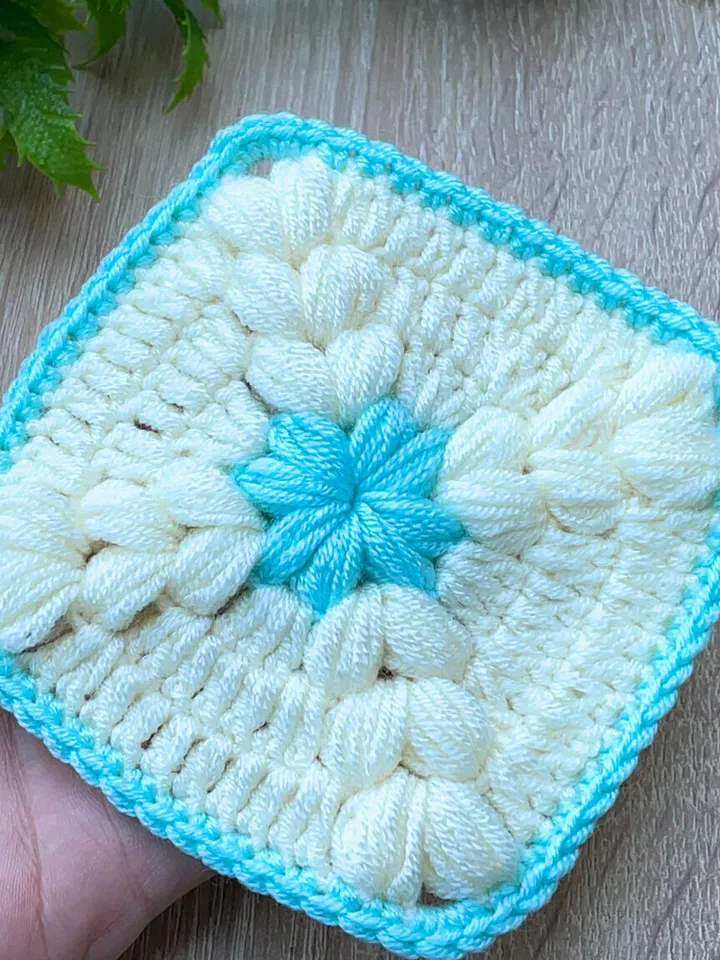 Crochet Granny Square Motif Pattern - Easy Puff Stitch Pattern - Baby Crochet Pattern