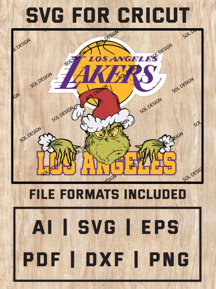 Grinch Los Angeles Lakers SVG, NBA SVG Design, NBA Los Angeles Lakers SVG, NBA Lakers Cricut, Christmas Svg, Grinch svg, Digital Download