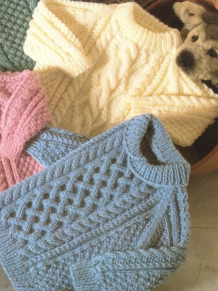 Baby sweater Knitting Pattern sweater,  baby sweater, Knitting Pattern Aran Sweaters Jumpers PDF Instant Download